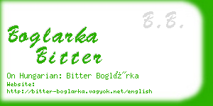 boglarka bitter business card